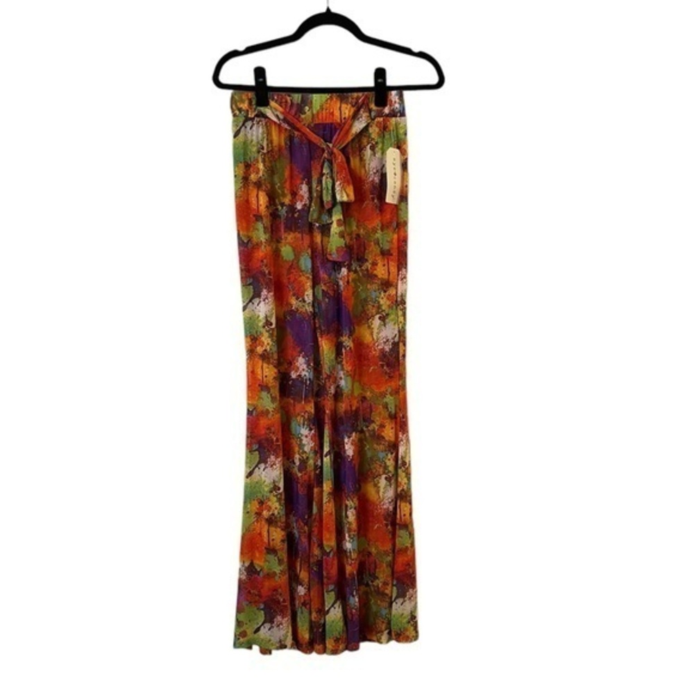NWT! EYE CANDY colorful light mesh elastic & tie waist beach /pool/lounge pants